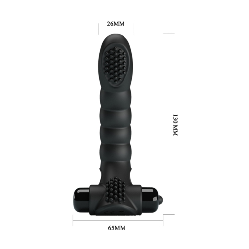 Stimula Finger – The Ultimate Waterproof Ribbed Finger Vibrating Massager Vibrator Sleeve – Delivered in Discreet Packaging - Black