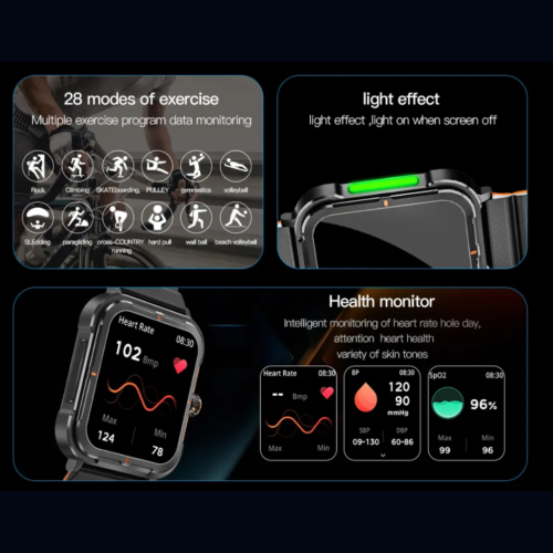 TUTT Smartwatch for Men Women Activity Fitness Tracker Pedometer 1.9" HD Screen | AI Voice | IP67 Waterproof | Health and Sleep Monitoring 128 Memory