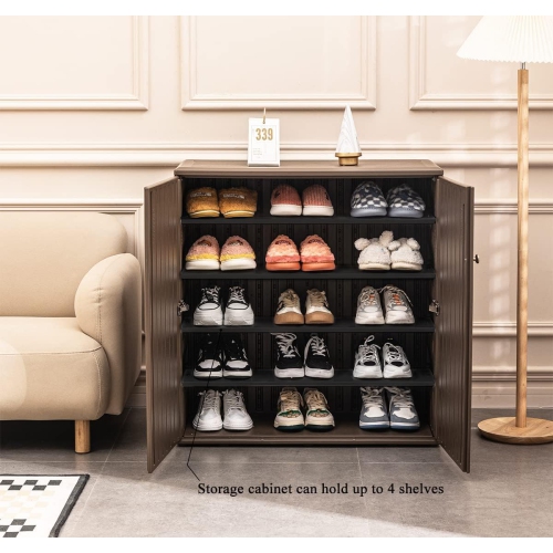 Horti Cubic Resin Storage Cabinet with Doors and 1 Shelf, Indoor & Outdoor Deck Box Waterproof for Patio Furniture Cushions, Garden Tools, Pool Tools