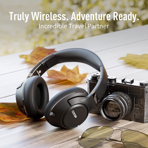 COOSII Wireless Headphones with Microphone, 40H Playtime Bluetooth Over Ear Headset with Retractable Mic, USB Dongle