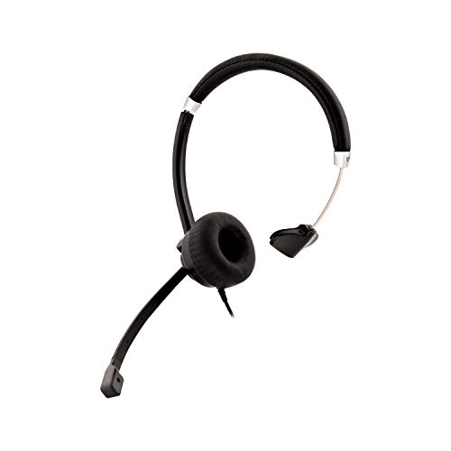 Deluxe Mono Headset, USB, Boom Mic, Adjustable Headband for PC, Mac, Laptop Computer, Chromebook, Black