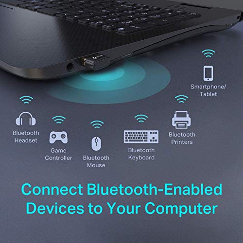 USB Bluetooth Adapter for PC, Bluetooth Dongle Supports Windows PC for Desktop, Laptop, Mouse, Keyboard, Printers, Headsets, Speakers, PS4/ Xbox