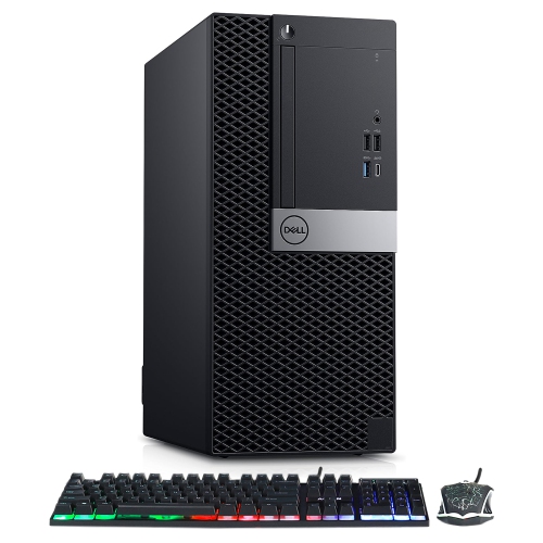 Refurbished - Dell OptiPlex Tower Computer (Intel i7 Hexa-core 8th GEN/ 1TB NVMe SSD/ 16GB RAM/ Windows 11 Pro) Business Desktop PC - Black