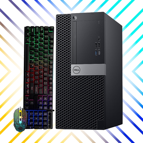 Refurbished - Dell OptiPlex Tower Computer (Intel i7 Hexa-core 8th GEN/ 512GB NVMe SSD/ 32GB RAM/ Windows 11 Pro) Business Desktop PC - Black
