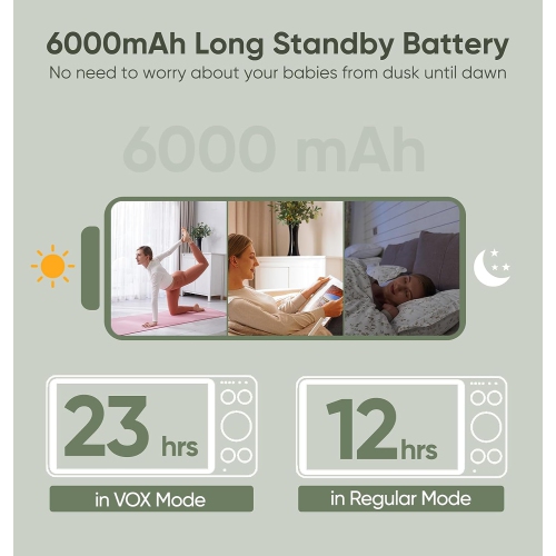 Bonoch Baby Monitor with 2 Cameras, 7" 720P HD Split Screen Video Baby Monitor