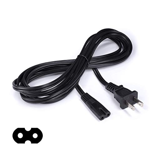 Figure 8 Cordon d'alimentation avec fil de cuivre non polarisé pour satellite, CATV, consoles de jeu et plus NEMA 1-15P à C7 C8 / IEC 320 UL, noir, 6