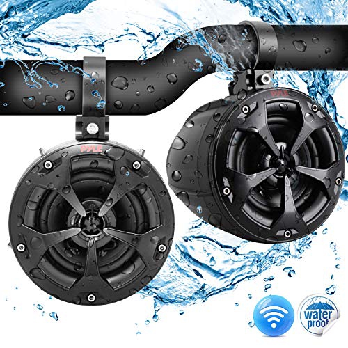 4 Waterproof Off-Road Bluetooth Speakers -800W Power w/ Amplified Speaker System for ATV/UTV,Aux Input Jack,Marine Grade Weatherproof,Great for Use w