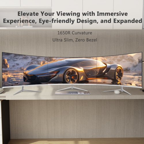 U24C 24 inch 1080P 1920 x 1080 Full HD LED Backlit 100Hz 1650R Curved Monitor, 99% sRGB, HDMI + DP