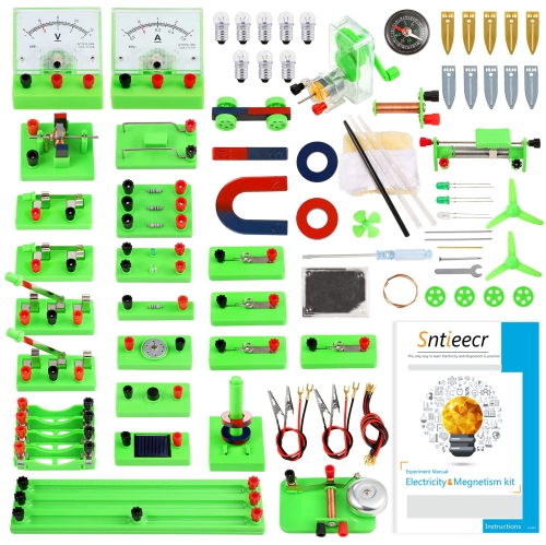 Sntieecr STEM Physics Electric Circuit Learning Starter Kit, Science Lab Basic Electricity Magnetism Experiment Educatio