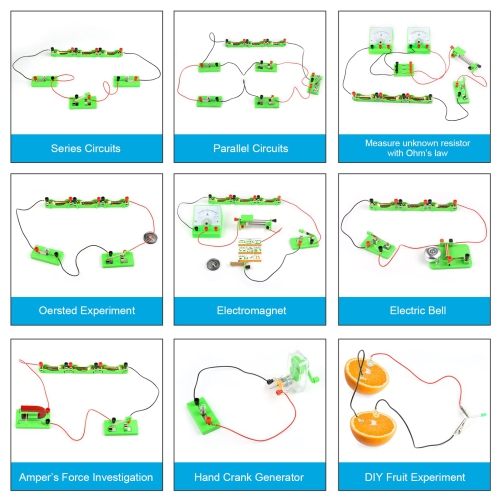 Sntieecr STEM Physics Electric Circuit Learning Starter Kit, Science Lab Basic Electricity Magnetism Experiment Educatio