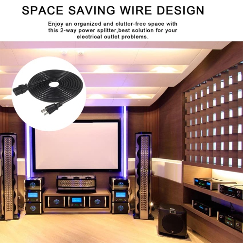 Monitor Power Cord Replacement 6ft PC Computer Power Supply Cord, NEMA 5-15P to IEC C13 Connector SJT 18AWG, Universal Laptop 3 Prong Power Cable,