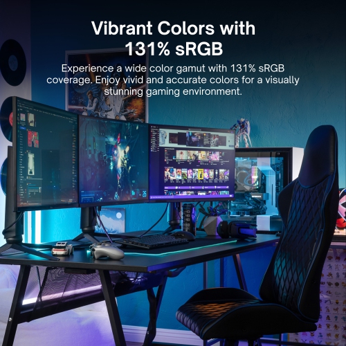 Pixio PX277 PRO 27" 165Hz WQHD 1440p Fast IPS Panel 1ms GTG USB Type-C Display Port and 65W Charging Adjustable Stand AMD FreeSync Premium Gaming