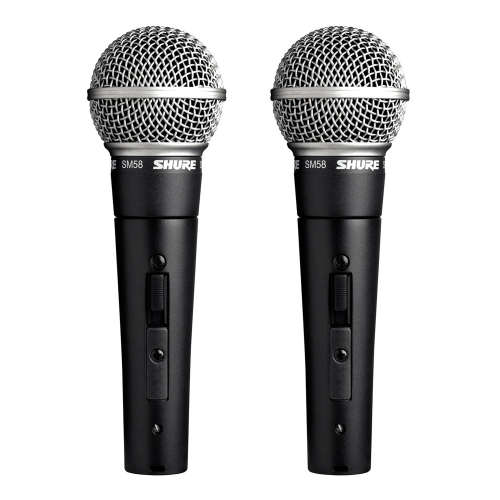 SHURE  Sm58S Professional Vocal Microphone W/on/off Switch (2 Pack)
