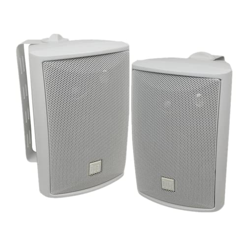 DUAL ELECTRONICS  Lu43Pw 3-Way High Performance Outdoor Indoor Speakers \w Powerful Bass | Effortless Mounting Swivel Brackets | All Weather