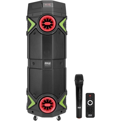 PYLE  Portable Bluetooth Pa Speaker - 400W Dual 8” Rechargeable Indoor/outdoor Bt Karaoke Audio System-Party Lights, Led Display