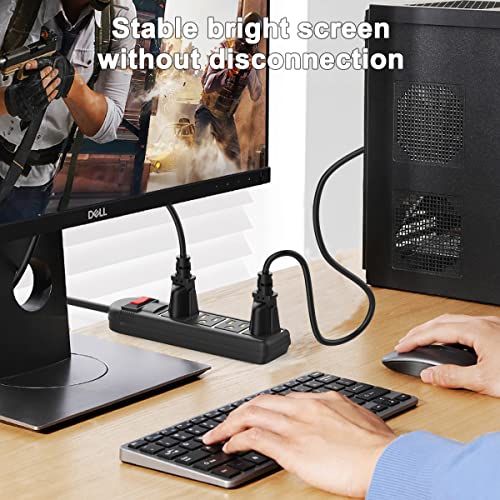 5FT Computer Monitor TV Replacement Power Cord, 18 AWG 3 Prong AC Power Cable for LG/ Samsung/ HP/ DELL/ BenQ/ Sony/ Asus TV, 10a 250v Power Cord