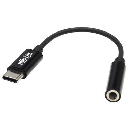 TRIPP LITE  0.1 M (0.4 Ft) USB-C to 3.5 MM Headphone Jack Adapter Cable - (U437-001) In Black