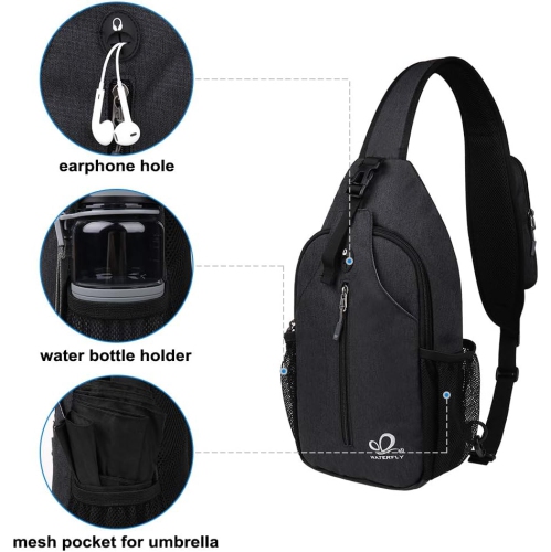 Sling Bag Crossbody Backpack Daypack for Men & Women – Hiking, Travel, Casual Lightweight Shoulder Bag with Adjustable Strap & Pockets