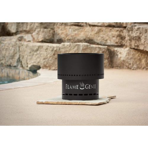 Flame Genie® Pellet Fire Pit, Black Galvanized with Tote