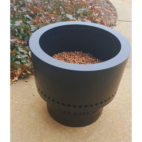 Flame Genie® Pellet Fire Pit, Black Galvanized with Tote
