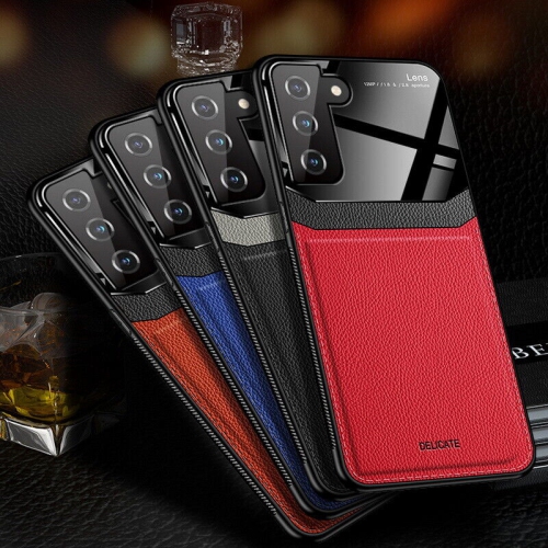 Leather Case for Samsung S21 Back Case Cover Shockproof Protective Cover Phone Case Glass Back Shell - FREE SHIPPING