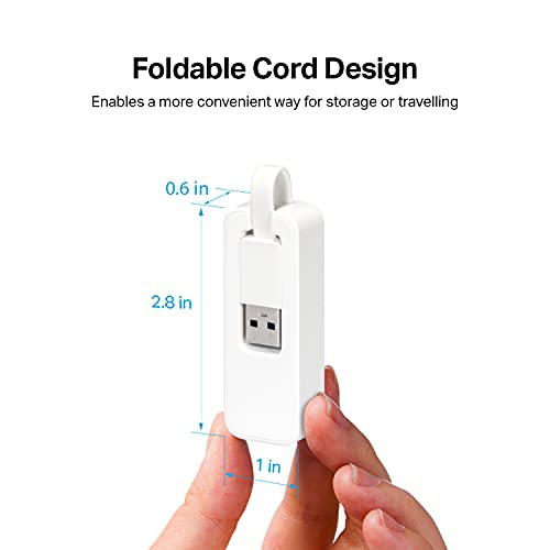 USB to Ethernet Adapter, Foldable USB 3.0 to 10/100/1000 Gigabit Ethernet LAN Network Adapter, Support Windows 10/8.1/8/7/Vista/XP for Desktop Laptop