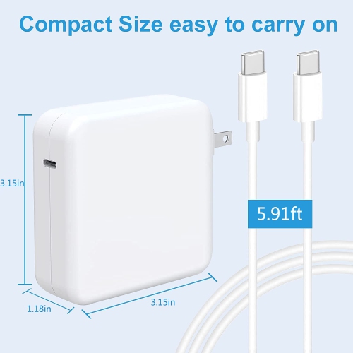 MacBook Pro Charger for MacBook Air Charger 96W USB C Laptop Charger for MacBook Pro USB C Charger, Included Type C Cable