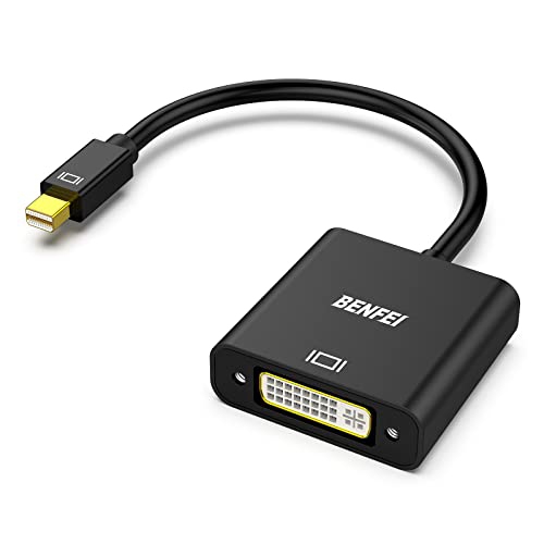 BENFEI Mini Displayport to Dvi, Gold-Plated Mini Dp to Dvi (Thunderbolt Compatible) Male to Female Adapter Compatible With Macbook Air/pro, Microsoft Surface Pro/dock, Monitor, Projector