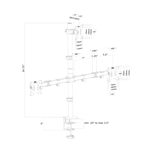 VIVO Triple LCD Monitor Desk Mount Stand Heavy Duty and Fully Adjustable, 3 Screens up to 30 inches STAND-V003T