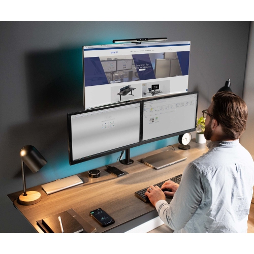 VIVO Triple LCD Monitor Desk Mount Stand Heavy Duty and Fully Adjustable, 3 Screens up to 30 inches STAND-V003T