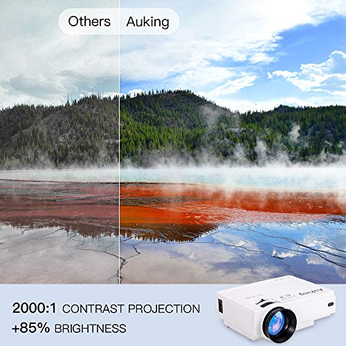 Mini Projector 2022 Upgraded Portable Video-Projector,55000 Hours Multimedia Home Theater Movie Projector,Compatible with Full HD 1080P