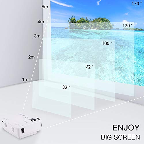 Mini Projector 2022 Upgraded Portable Video-Projector,55000 Hours Multimedia Home Theater Movie Projector,Compatible with Full HD 1080P