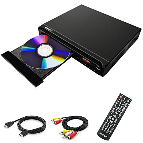 Compact DVD Player for TV, Multi-Region DVD Player, MP3, DVD CD Players for Home, with HDMI/AV/USB/MIC,