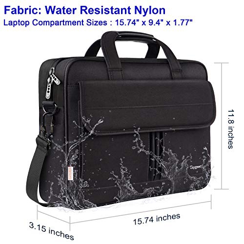 Laptop Bag 15.6 Inch, Business Briefcase for Men Women, 15inch Water Resistant Messenger Shoulder Bag with Strap, Durable Office Bag, Carry On Handle