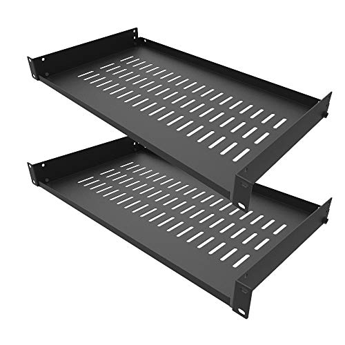 Ensemble de 2 1U tablettes en porte-à-faux démontées de 10 po de profondeur pour armoire réseau ou support d'équipement de 19 po (10V2PC)