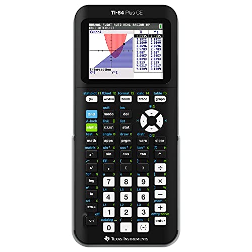 TI-84 Plus CE Color Graphing Calculator, Black 7.5 Inch