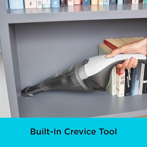 BLACK+DECKER dustbuster QuickClean Cordless Handheld Vacuum with Crevice Tool, White