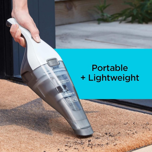 BLACK+DECKER dustbuster QuickClean Cordless Handheld Vacuum with Crevice Tool, White