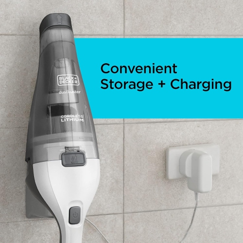 BLACK+DECKER dustbuster QuickClean Cordless Handheld Vacuum with Crevice Tool, White