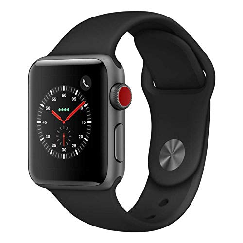 Watch Series 3 (GPS + Celluar, 42MM) - Space Gray Aluminum Case with Black  Sport Band (Renewed)