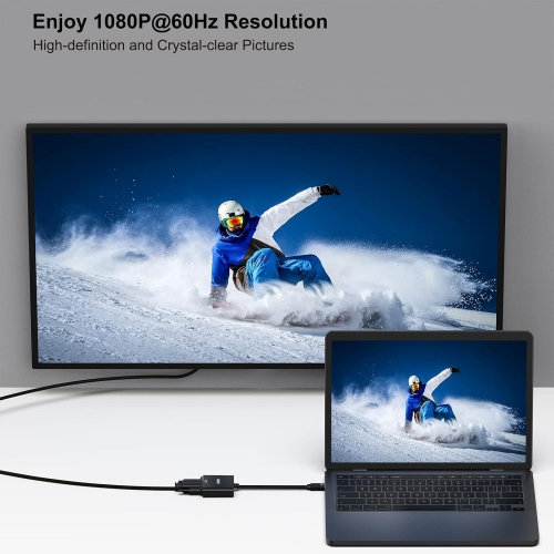 BENFEI Mini DP to VGA Adapter, Thunderbolt Compatible, Male to Female for ThinkPad, Surface Pro