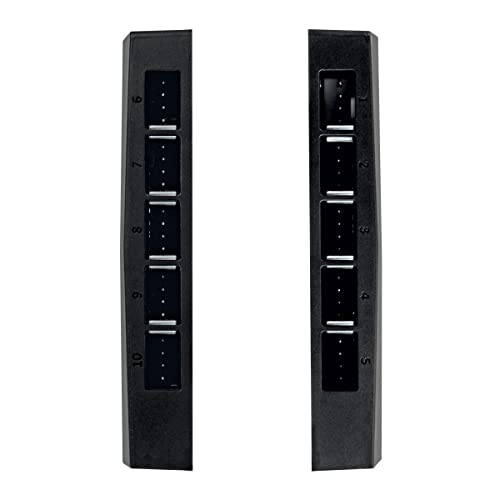 Case Fan Hub - 10-fold PWM Fan Distributor with SATA Power - Black