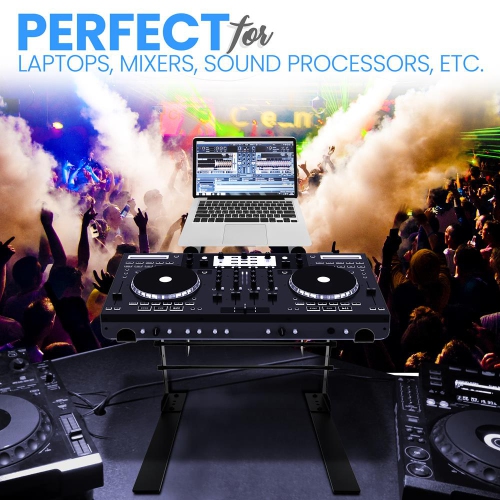 Universal Dual Device Laptop Stand - Sound Equipment DJ Mixing Workstation