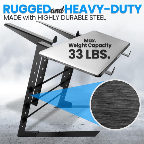 Universal Dual Device Laptop Stand - Sound Equipment DJ Mixing Workstation