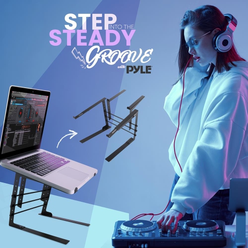 Universal Dual Device Laptop Stand - Sound Equipment DJ Mixing Workstation