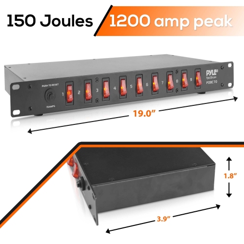 Image 1 of 5.. 15 Amp Power Supply Power Switch Control Unit, Rack Mountable, 9 Outlets