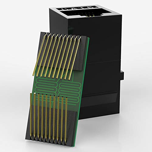 Rj45 Coupler Cat6 Keystone Jack Inline Coupler Female to Female Insert Coupler 25 Pack Black