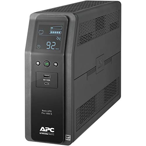UPS 1000VA Sine Wave UPS Battery Backup and Surge Protector, BR1000MS Backup Battery Power Supply with AVR, USB Charger Ports