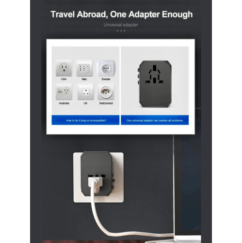 TUTT Travel Essentials | Adaptateur universel de voyage 180 pays + Kit international Adaptateur 4 USB+type-C US UK eu Australie