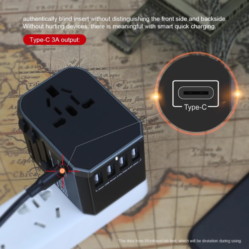 TUTT Travel Essentials | Adaptateur universel de voyage 180 pays + Kit international Adaptateur 4 USB+type-C US UK eu Australie